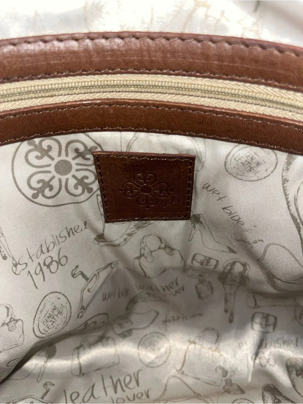 Women Leather Briefcase Tote in Brown